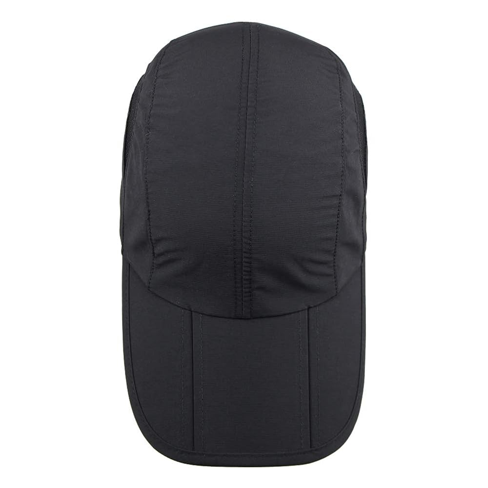 帽子 Uhr Portable Sun Hat Black Foldable UPF 50+ Sun Protection Portable Hats Quick Dry